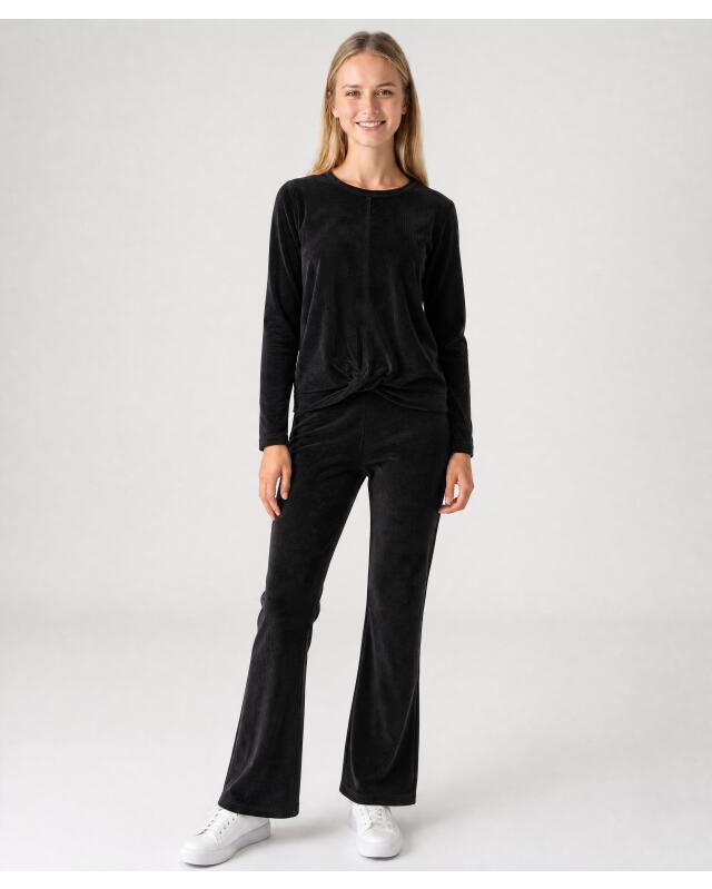 Long-sleeve top + velvet trousers for girls, black (KiK Langarmshirt und Hose Samt (schwarz)) — KiK, authentic German product in Morocco