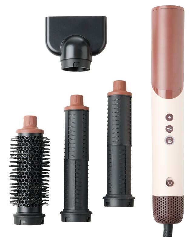 جهاز تصفيف متعدد بالهواء الساخن Waves للنساء، ذهبي/فوشيا (KiK Waves Warmluft-Multistyler (gold/pink)) — KiK, منتج ألماني أصلي في المغرب