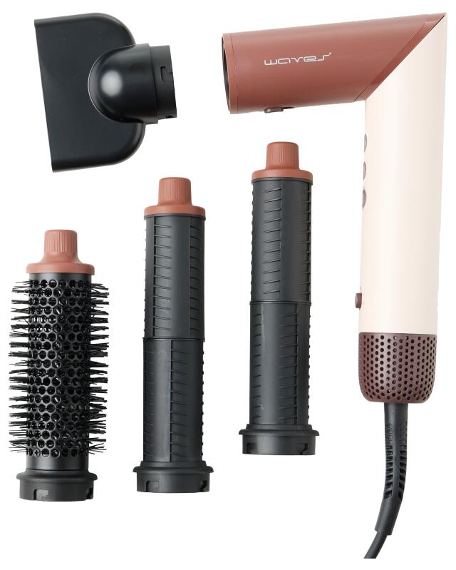 جهاز تصفيف متعدد بالهواء الساخن Waves للنساء، ذهبي/فوشيا (KiK Waves Warmluft-Multistyler (gold/pink)) — KiK, منتج ألماني أصلي في المغرب