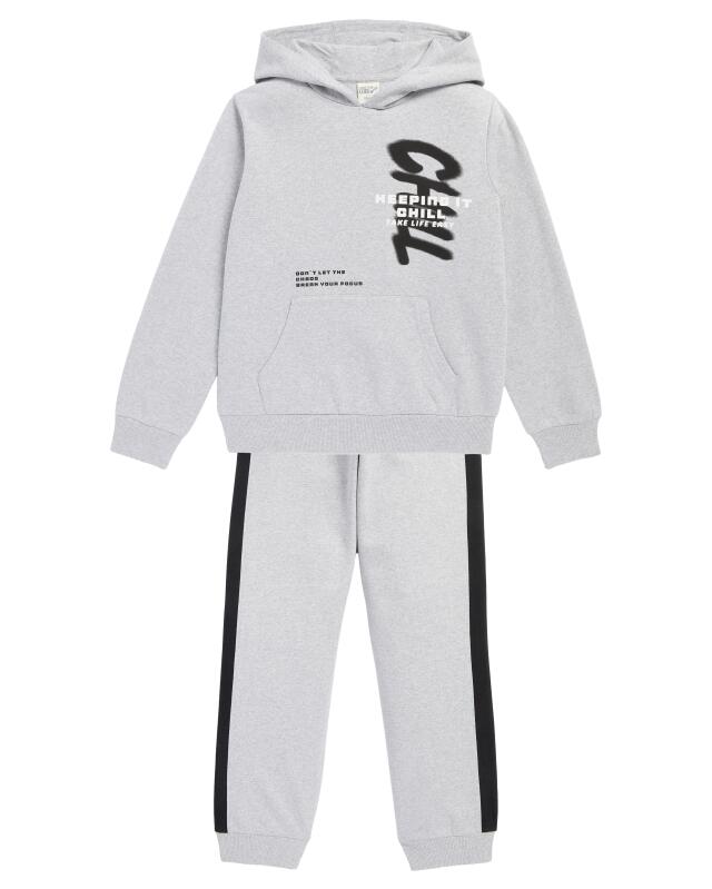 Tracksuit for boys, grey marl (KiK Jogginganzug in Grau (grau melange)) — KiK, authentic German product in Morocco