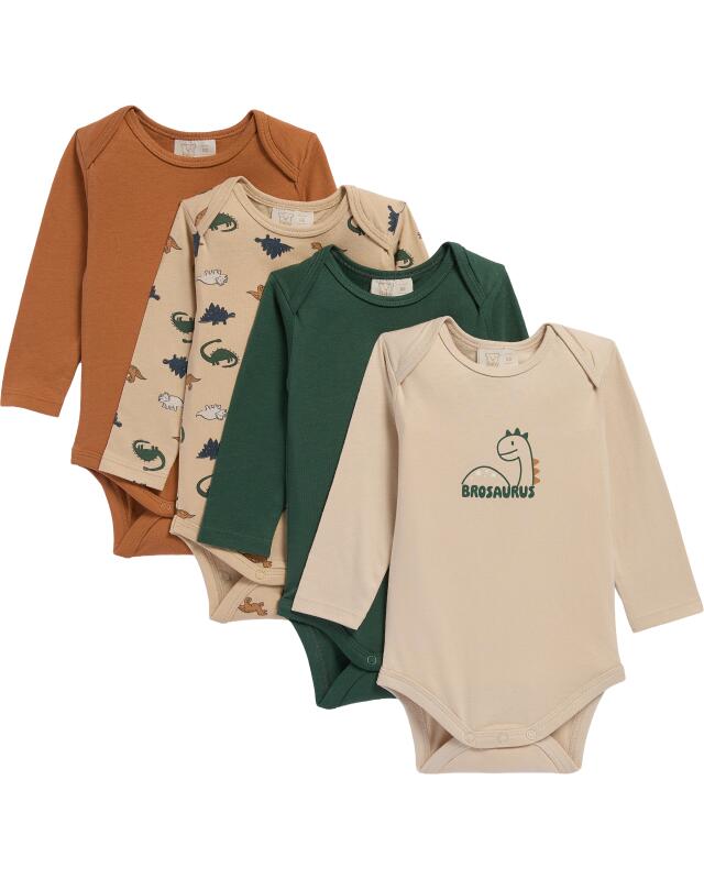Bodys dinosaures bébé garçon, marron — KiK, produit allemand authentique au Maroc