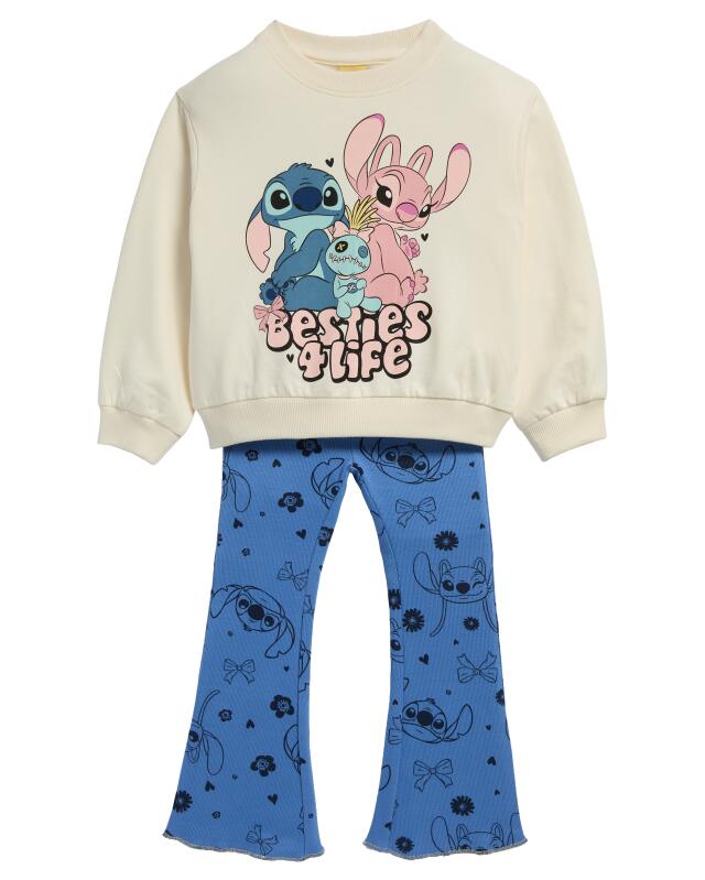 Sweatshirt + bootcut leggings for girls, blue/white — KiK, authentic German product in Morocco