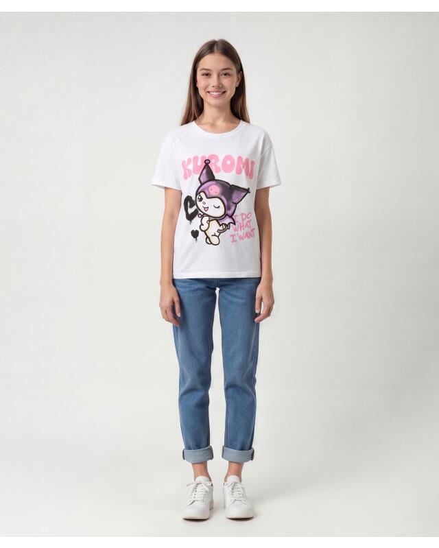 Kuromi T-shirt for girls, white (KiK Kuromi T-Shirt (weiß)) — KiK, authentic German product in Morocco