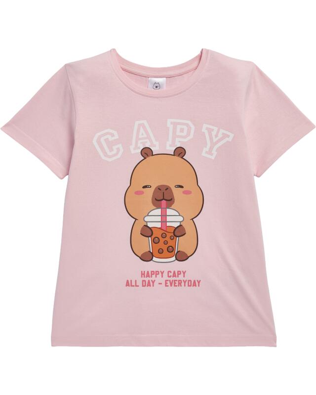 T-shirt Capyfun fille, rose (KiK Capyfun T-Shirt (rosa)) — KiK, produit allemand authentique au Maroc