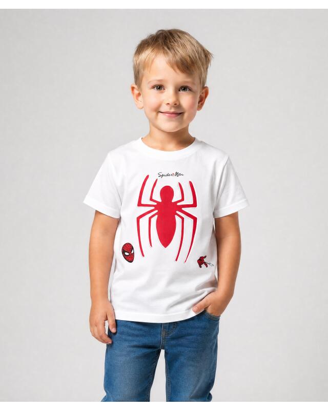 T-shirt à imprimé en relief garçon, blanc (KiK T-Shirt mit erhabenem Print (weiß)) — KiK, produit allemand authentique au Maroc