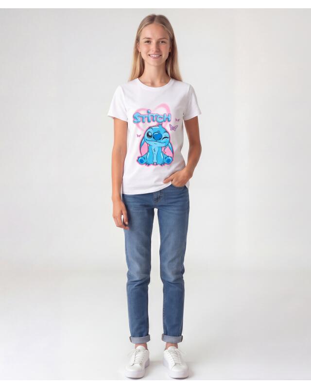 T-shirt fille, blanc (KiK Weißes T-Shirt (weiß)) — KiK, produit allemand authentique au Maroc