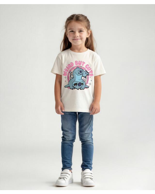 T-shirt for girls, off-white (KiK Weißes T-Shirt (offwhite)) — KiK, authentic German product in Morocco