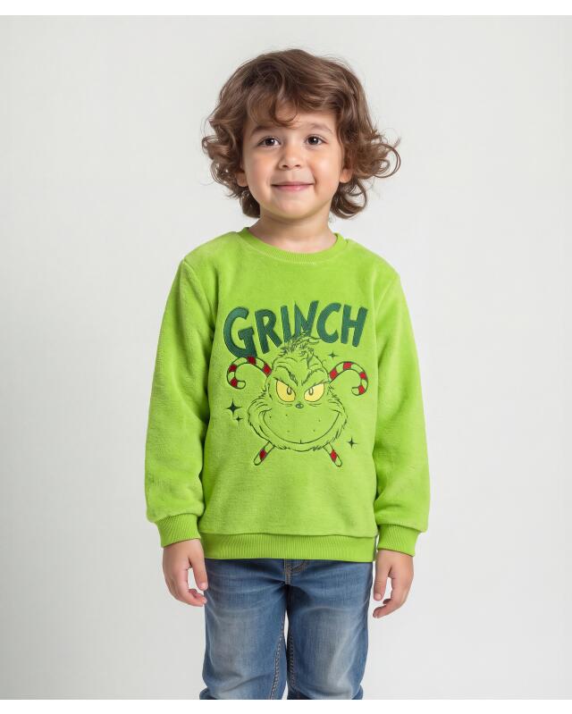 Fluffy Christmas jumper for boys, lime (KiK Flauschpullover Weihnachten (limette)) — KiK, authentic German product in Morocco