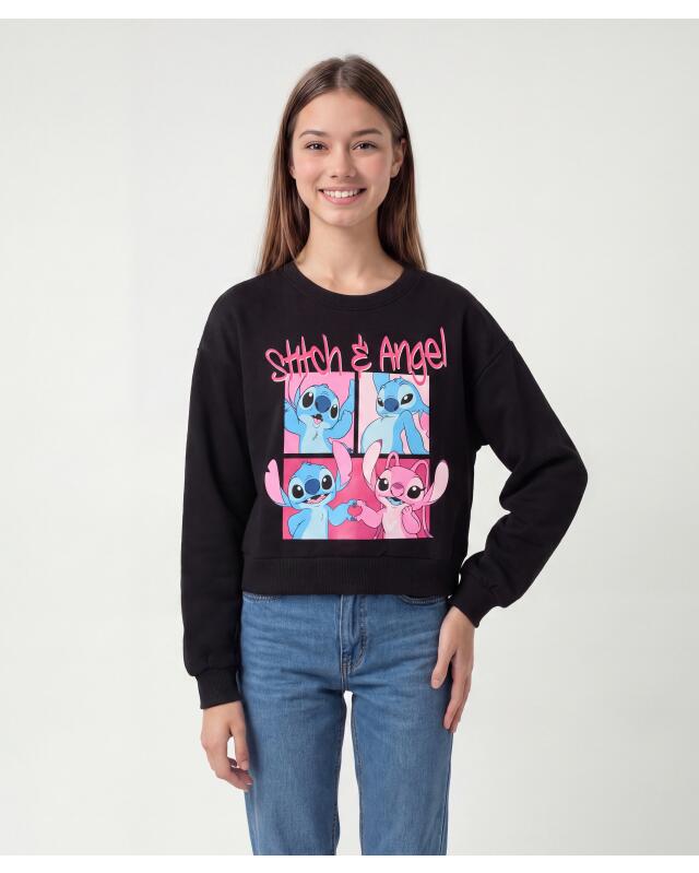 Sweatshirt for girls, black — KiK, authentic German product in Morocco