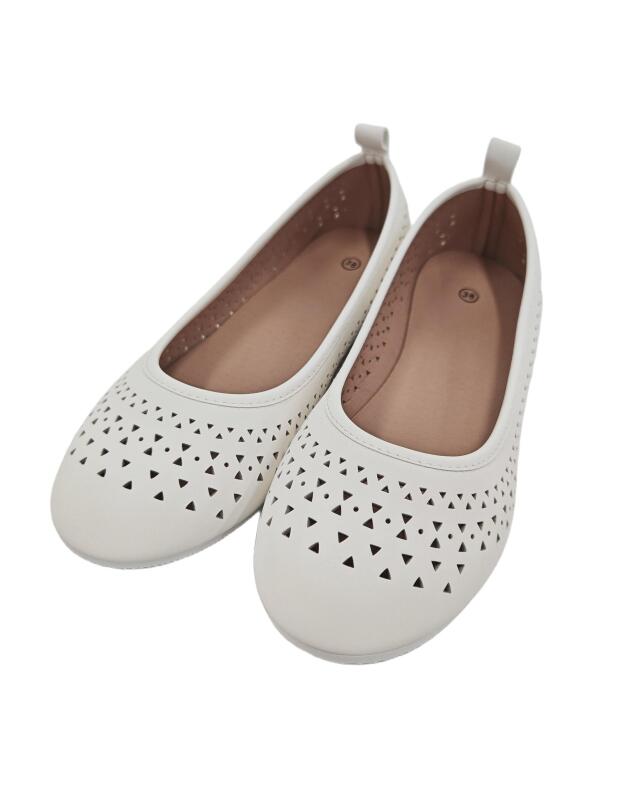 Ballerines femme, blanc (KiK Weiße Ballerinas (weiß)) — KiK, produit allemand authentique au Maroc