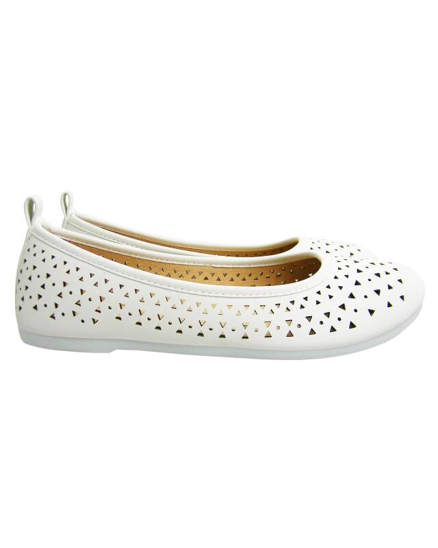Ballerines femme, blanc (KiK Weiße Ballerinas (weiß)) — KiK, produit allemand authentique au Maroc