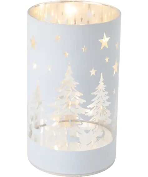 Glasdeko mit LED-Lichterkette