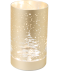 Glasdeko mit LED-Lichterkette gold
