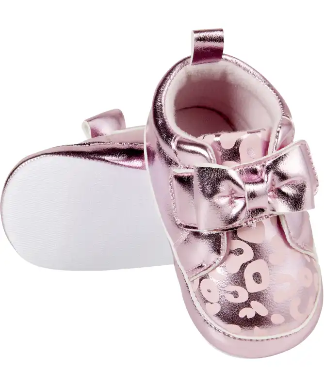 Baby sneaker met glinsterend luipaard patroon