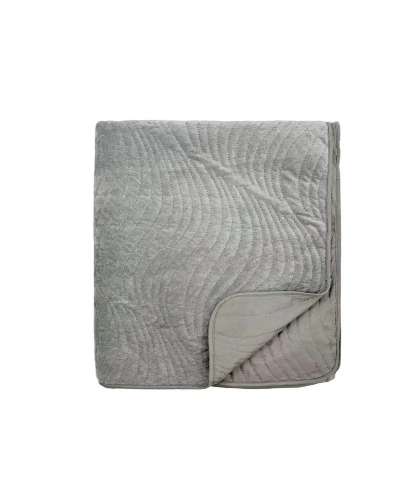 Tagesdecke aus Samt, grau