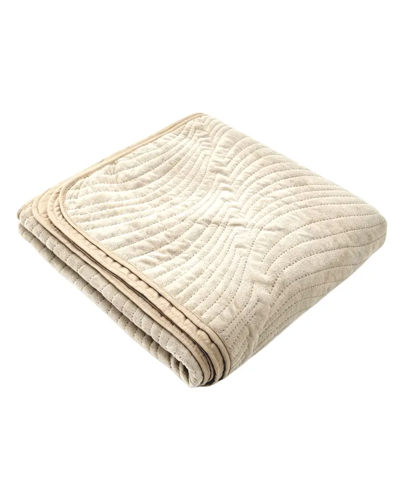 Tagesdecke aus Samt, Beige