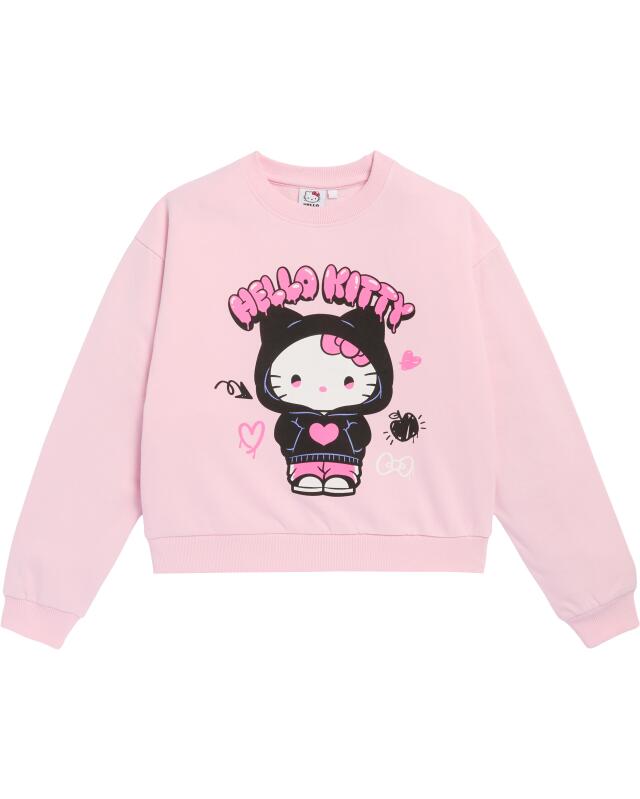 Sweat à bords-côtes fille, rose clair (KiK Sweatshirt mit Rippbündchen (hellrosa)) — KiK, produit allemand authentique au Maroc