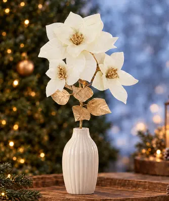 Kunstblume Weihnachtsstern, weiß