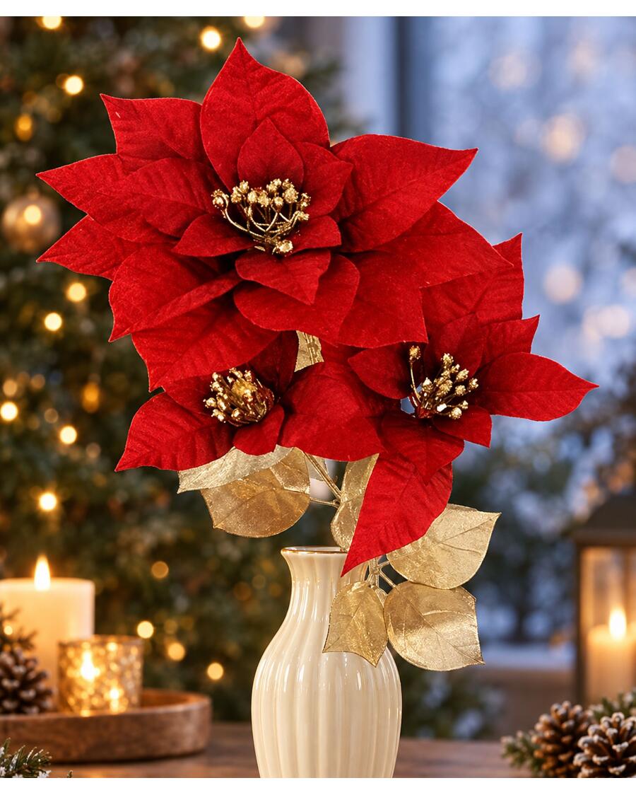 Kunstblume Weihnachtsstern, rot