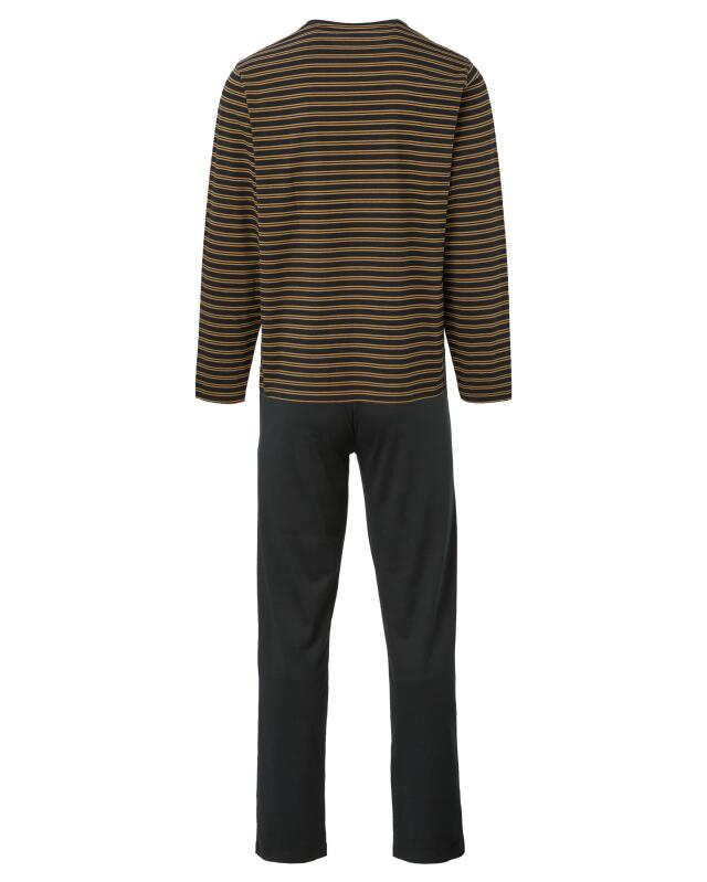 Pyjama à rayures homme, noir (KiK Pyjama mit Streifen (schwarz)) — KiK, produit allemand authentique au Maroc