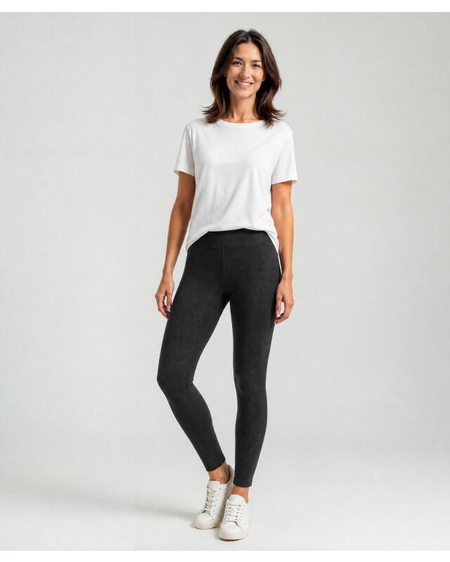 Faux suede trousers for women, black (KiK Hose in Wildlederoptik (schwarz)) — KiK, authentic German product in Morocco