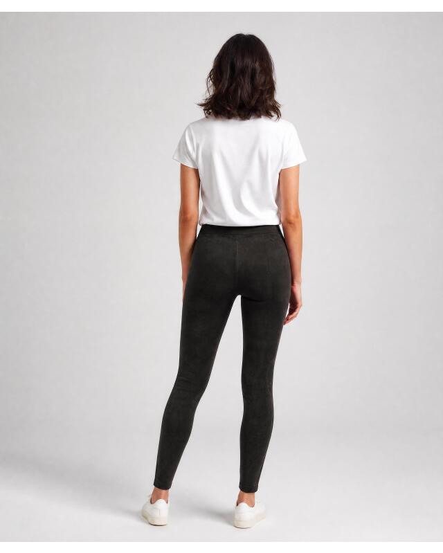 Faux suede trousers for women, black (KiK Hose in Wildlederoptik (schwarz)) — KiK, authentic German product in Morocco