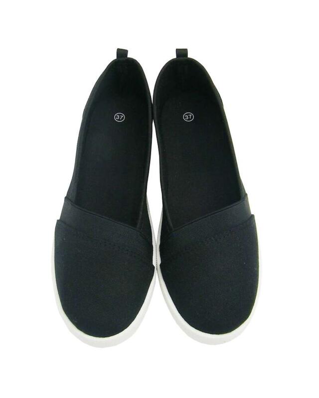 Canvas slip-ons for women, black (KiK Canvas Slip-ons (schwarz)) — KiK, authentic German product in Morocco