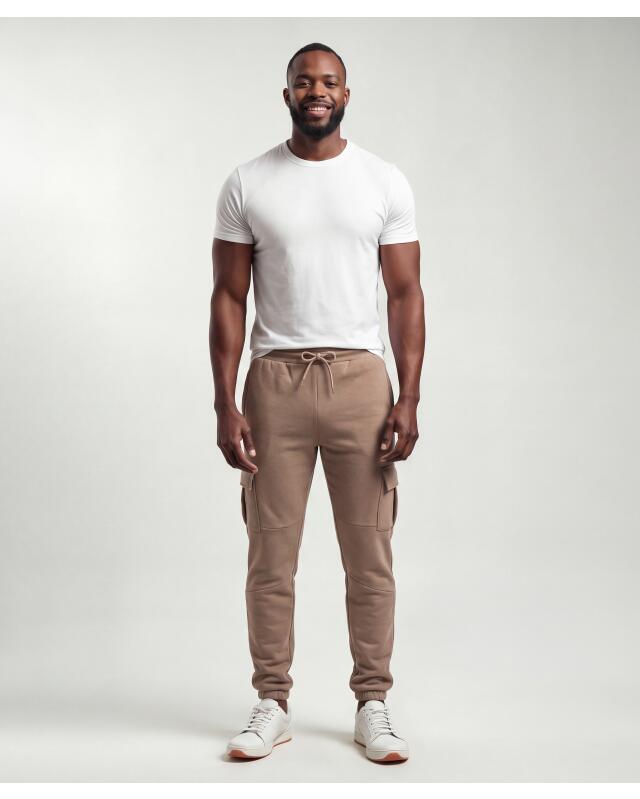 Joggers with cargo pockets for men, light brown (KiK Jogginghose mit Cargotaschen (hellbraun)) — KiK, authentic German product in Morocco