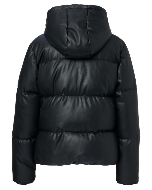 Veste en similicuir matelassée femme, noir (KiK Wattierte Kunstlederjacke (schwarz)) — KiK, produit allemand authentique au Maroc