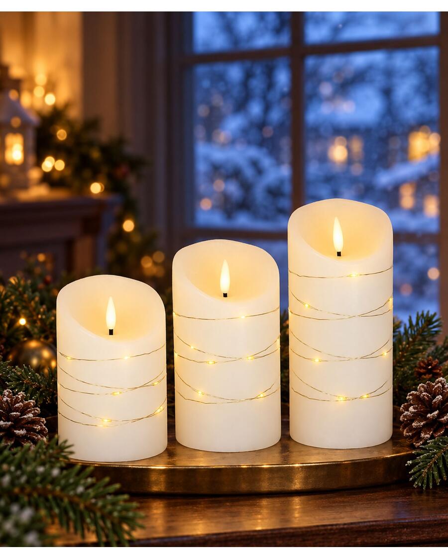 LED-Kerzen Weihnachten, weiß