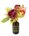 Kunstblumen in Vase dunkelrot