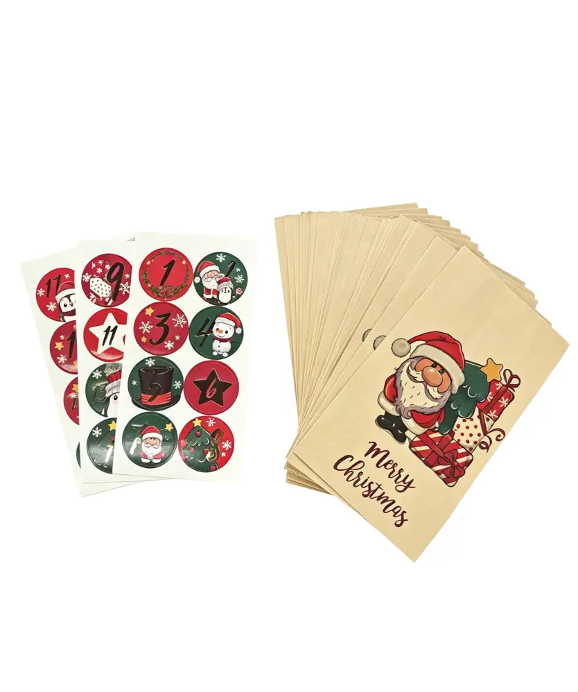 Adventskalender mit Tüten, bunt