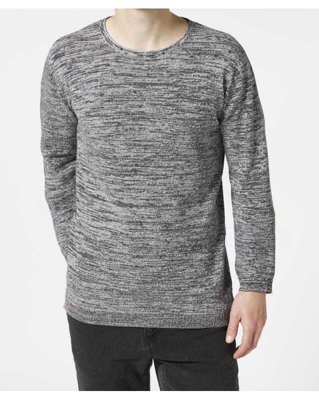 كنزة تريكو رفيعة من القطن للرجال، أنثراسيت مبرقش (KiK Feinstrickpullover aus Baumwolle (anthrazit melange)) — KiK, منتج ألماني أصلي في المغرب