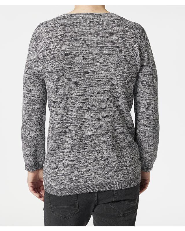 كنزة تريكو رفيعة من القطن للرجال، أنثراسيت مبرقش (KiK Feinstrickpullover aus Baumwolle (anthrazit melange)) — KiK, منتج ألماني أصلي في المغرب