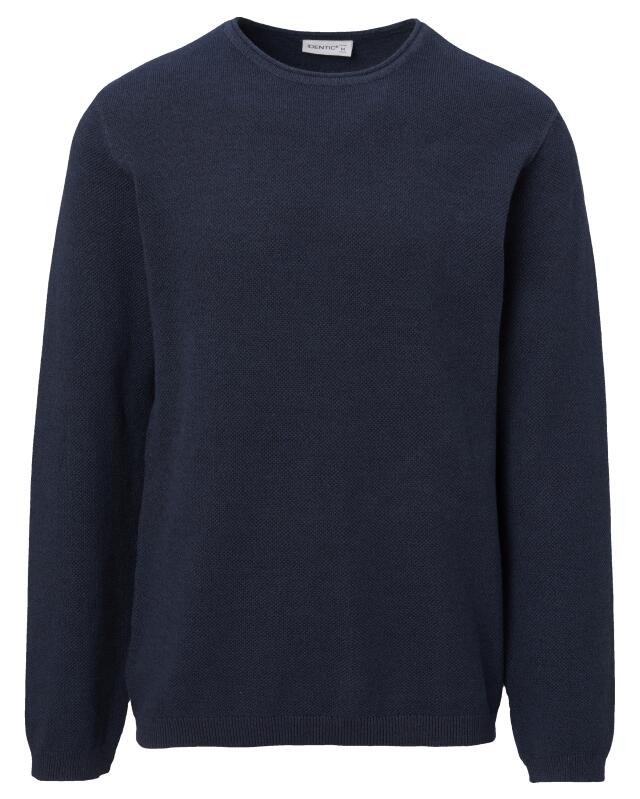 Fine-knit cotton jumper for men, navy (KiK Feinstrickpullover aus Baumwolle (dunkelblau)) — KiK, authentic German product in Morocco