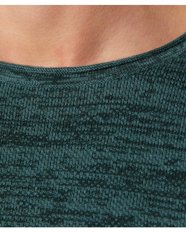 كنزة تريكو رفيعة من القطن للرجال، أخضر مبرقش (KiK Feinstrickpullover aus Baumwolle (grün melange)) — KiK, منتج ألماني أصلي في المغرب
