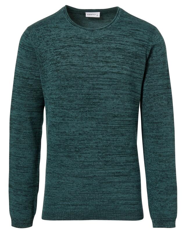 كنزة تريكو رفيعة من القطن للرجال، أخضر مبرقش (KiK Feinstrickpullover aus Baumwolle (grün melange)) — KiK, منتج ألماني أصلي في المغرب