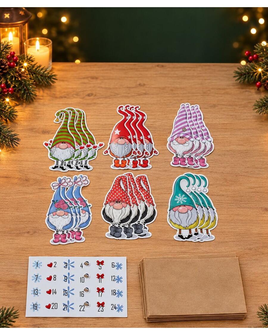 Adventskalender mit Stickern, bunt