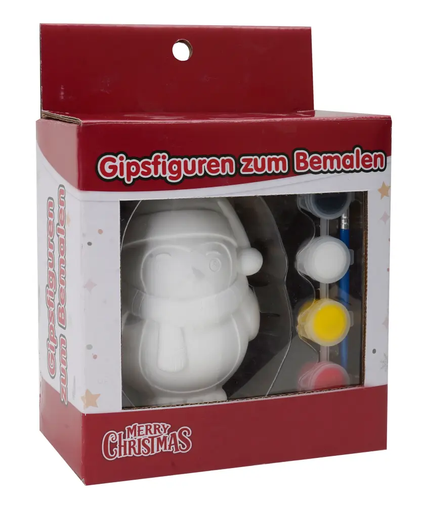 Weihnachts-Gipsfigur zum Bemalen, schwarz