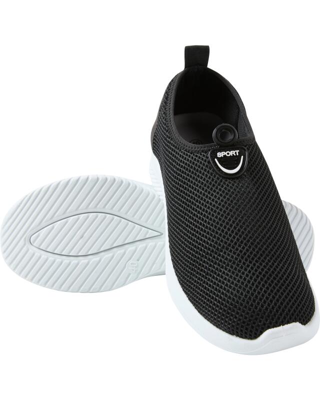 Baskets slip-on effet maille femme, noir — KiK, produit allemand authentique au Maroc