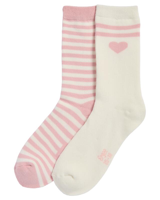 Full terry socks with hearts for women, natural — KiK, authentic German product in Morocco