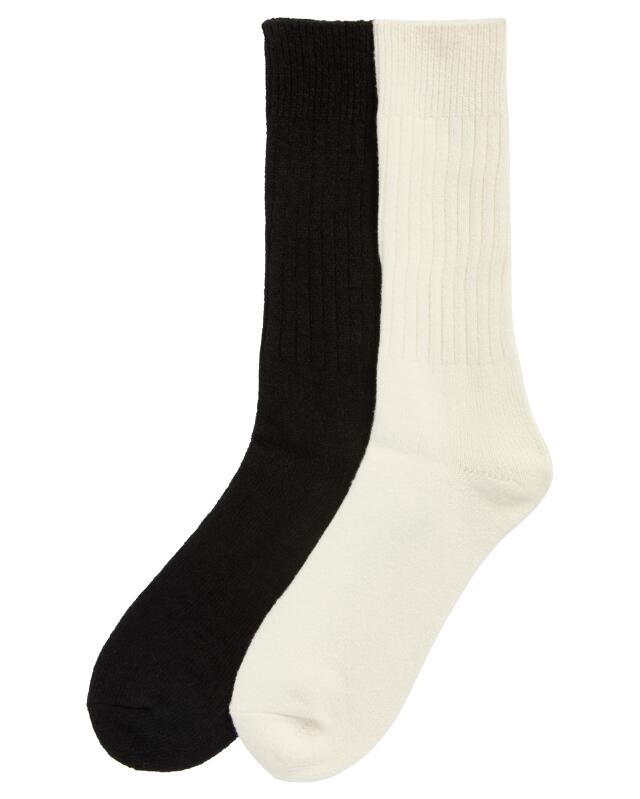 Ribbed boot socks for women, black/white — KiK, authentic German product in Morocco
