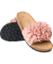 Slippers met bloemenapplicaties pink