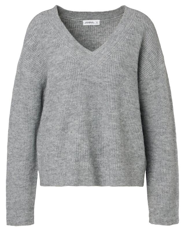 Pull en maille femme, gris chiné (KiK Strickpullover (grau melange)) — KiK, produit allemand authentique au Maroc