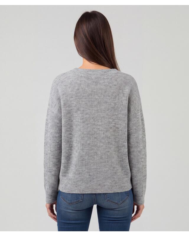 Pull en maille femme, gris chiné (KiK Strickpullover (grau melange)) — KiK, produit allemand authentique au Maroc