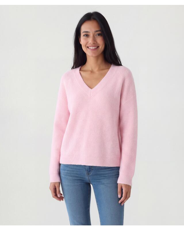 Pull en maille femme, rose clair (KiK Strickpullover (hellrosa)) — KiK, produit allemand authentique au Maroc