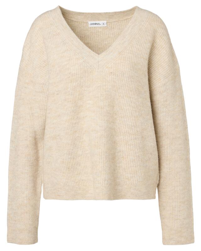 Pull en maille femme, beige chiné (KiK Strickpullover (Beige melange)) — KiK, produit allemand authentique au Maroc