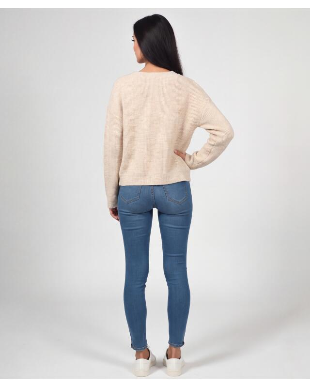 Pull en maille femme, beige chiné (KiK Strickpullover (Beige melange)) — KiK, produit allemand authentique au Maroc
