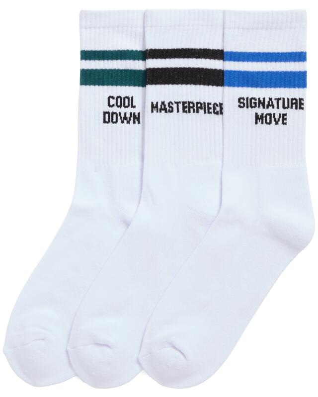 Chaussettes de tennis à inscription homme, blanc/noir — KiK, produit allemand authentique au Maroc