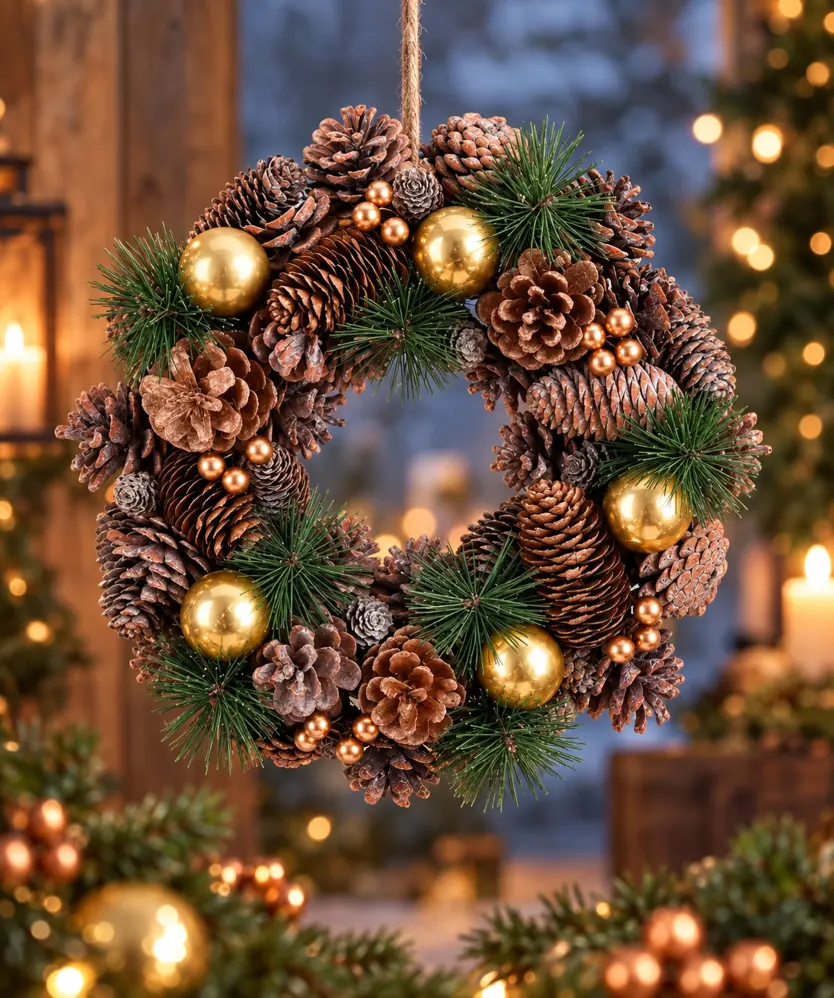 Deko-Kranz Weihnachten, gold